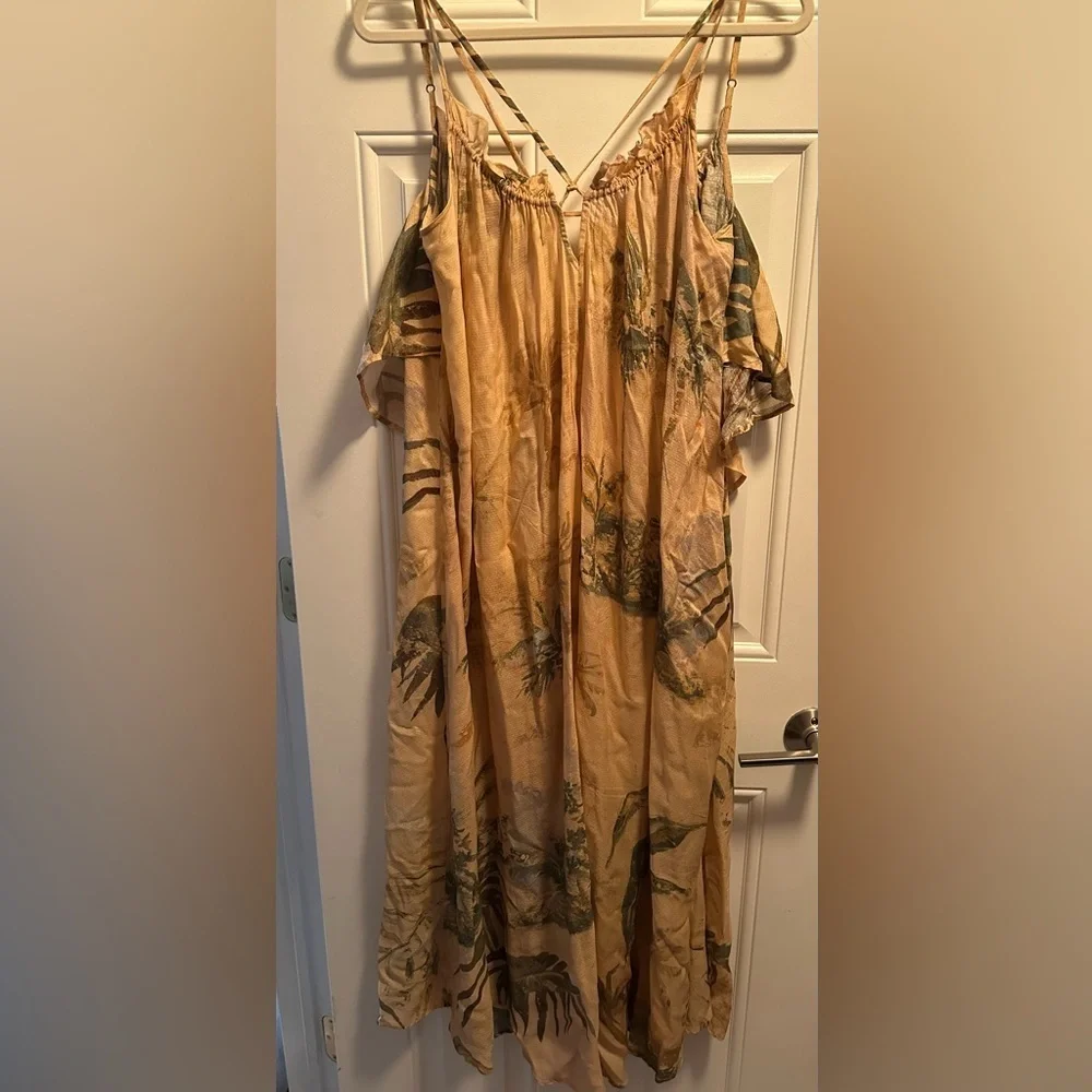 Tahnee Kelland for Anthropologie Strappy Midi Dress neutral motif XS - Picture 5 of 7